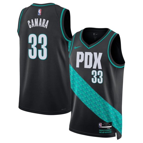 Portland Trail Blazers Trikot Toumani Camara Nike 2025-26 City Edition Schwarz Swingman - Herren